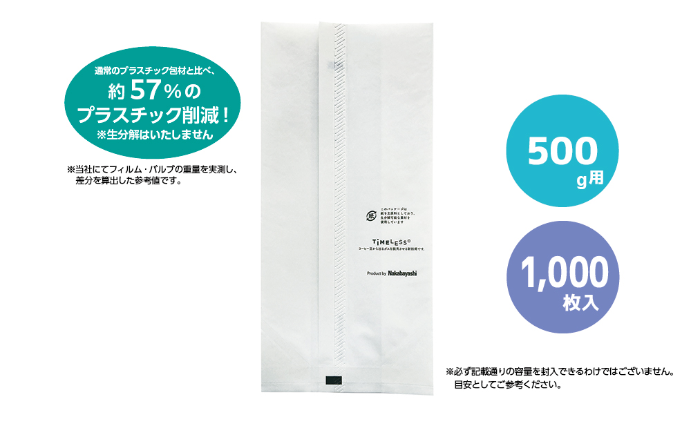 コーヒー豆袋 asueco package 片艶晒（ロゴ有） 500g（通常CPP使用）1000枚入